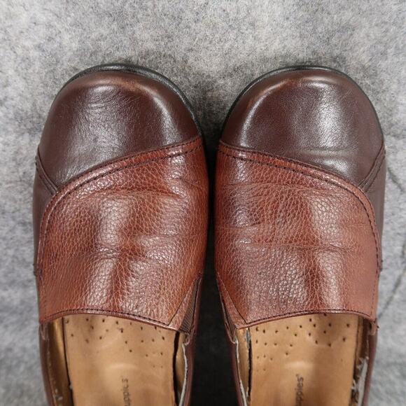 Hush Puppies Shoes Womens 8 Loafer Slip On Casual Leather Comfort Brown Wide Fit - Picture 9 of 16